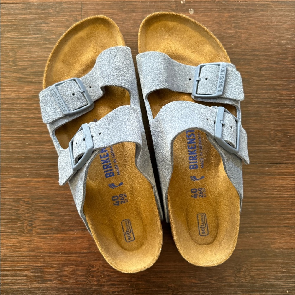 Birkenstock Arizona Sandals Sky Blue Suede